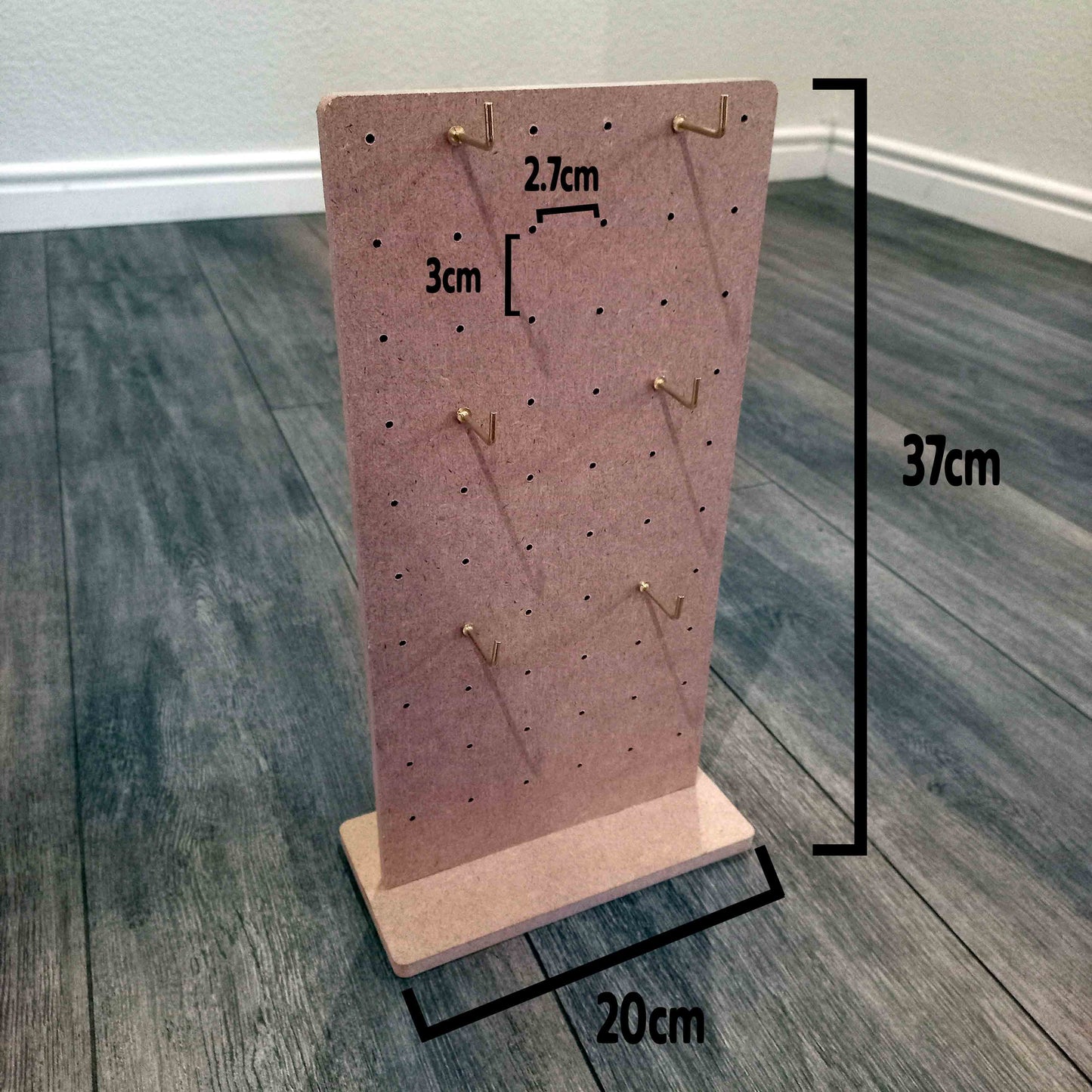 Small Rectangle Pegboard with 8 hooks
