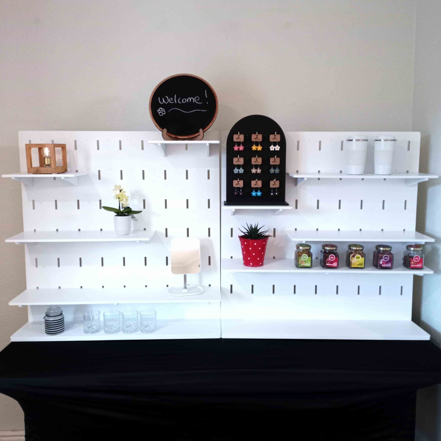 Adjustable Shelf Display Unit for Table