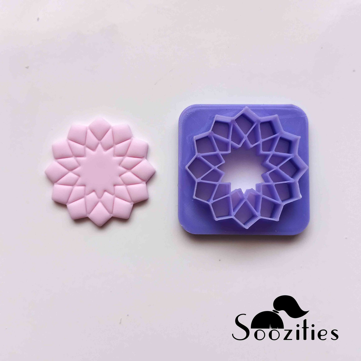 Geometric Flower polymer clay cutters