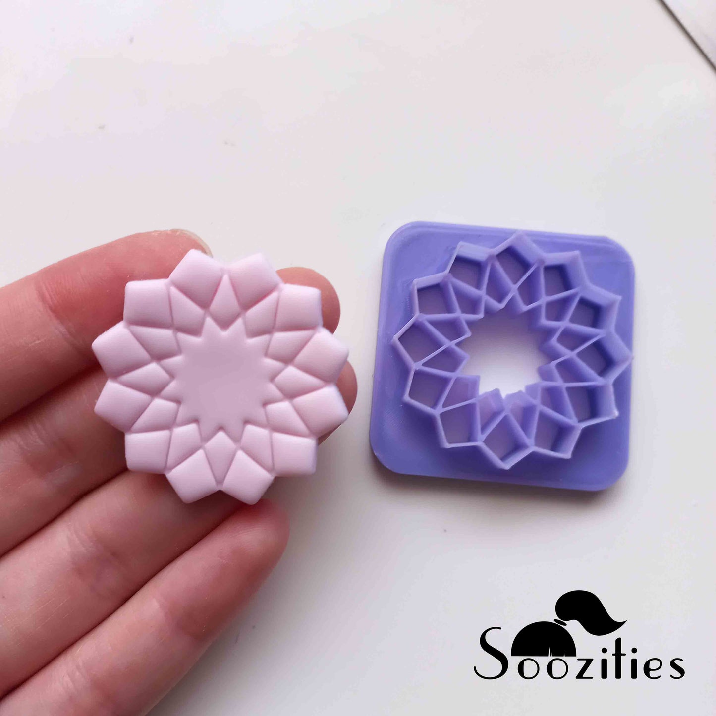 Geometric Flower polymer clay cutters