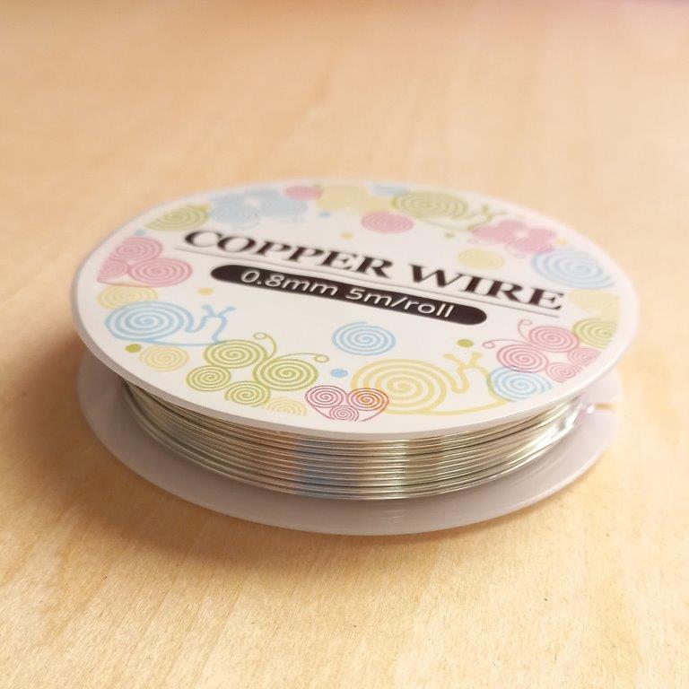 Round Silver Jewelry Wire 0.8mm per 5m roll