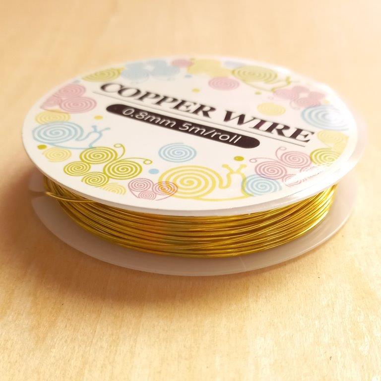 Golden Jewelry Wire 0.8mm per 5m roll
