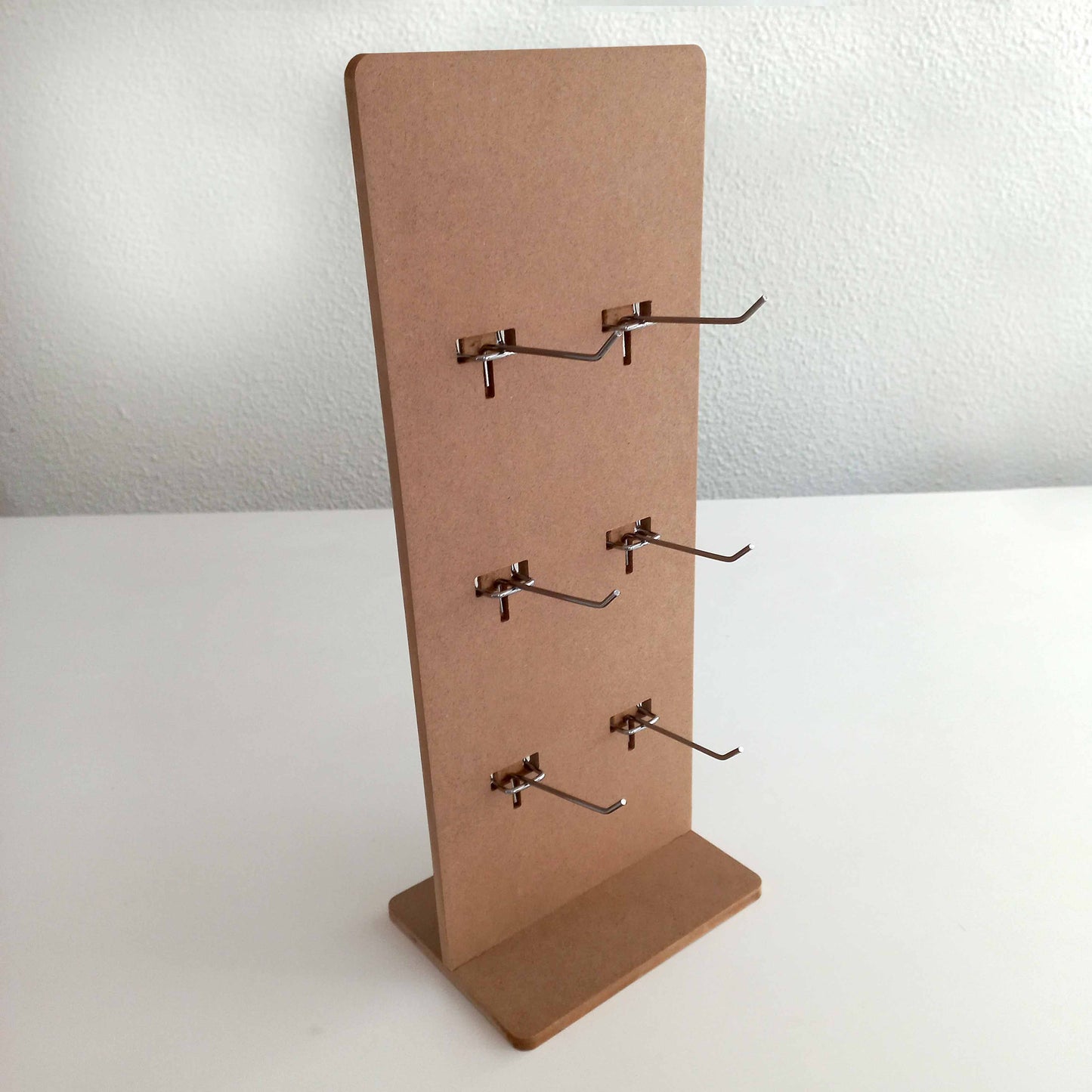 Rectangle Pegboard with 6 Long Hooks and Logo