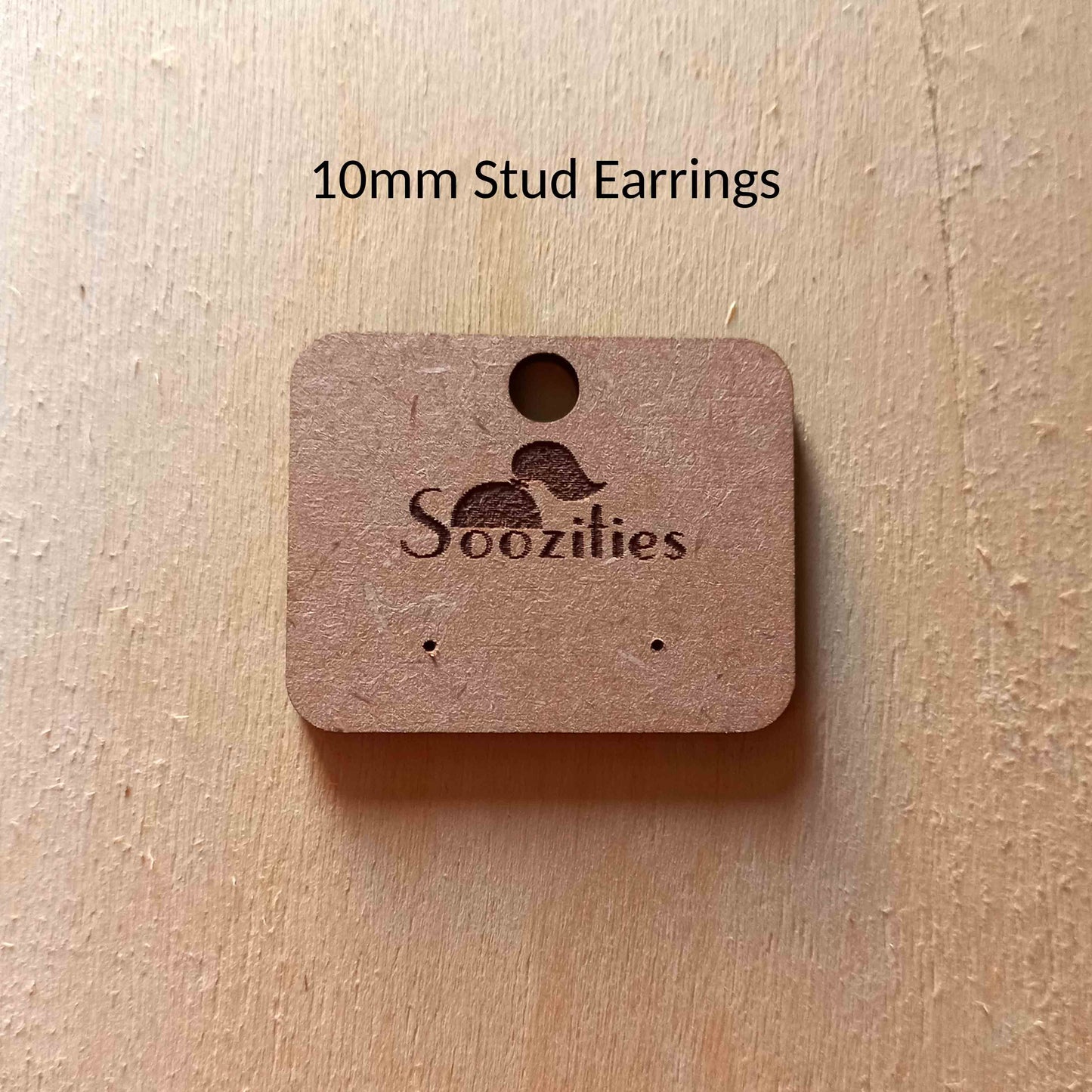 Engraved Earring Cards for 10mm Stud Earrings 10 pieces