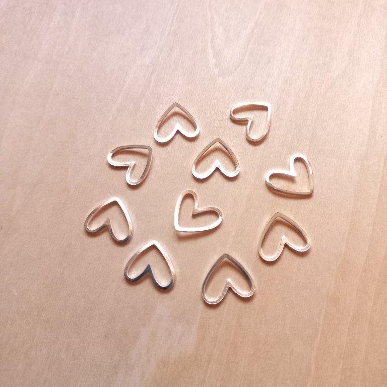 925 Sterling Silver Plated Heart Connector 11x13x1.5mm each