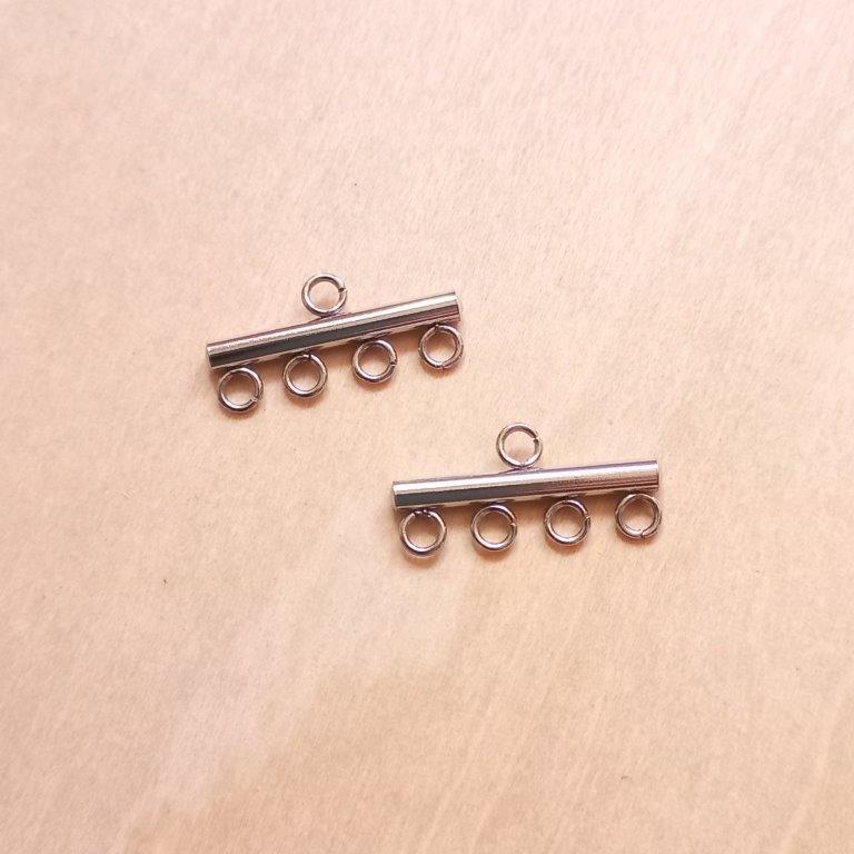 Stainless Steel 5 Loop Chandelier Links 9x20x2.5mm per pair