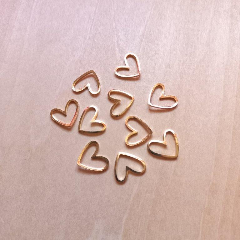 24K Gold Plated Heart Connector 11x13x1.5mm each