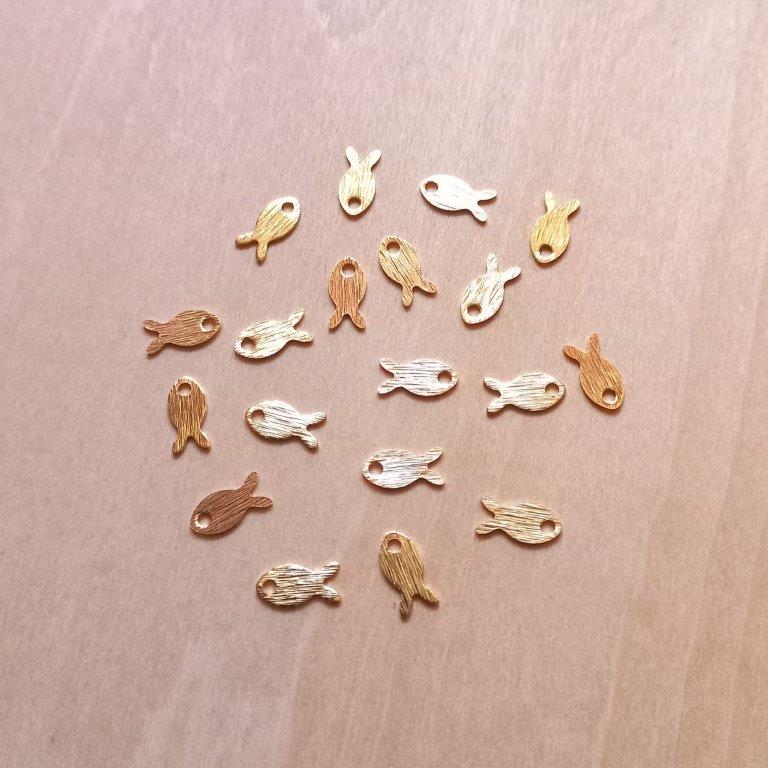 24K Gold Plated Fish Charms 8x4x0.5mm each