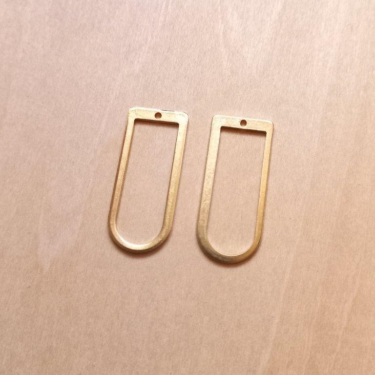 Golden Hollow Arch Charm 30x13x1mm per pair