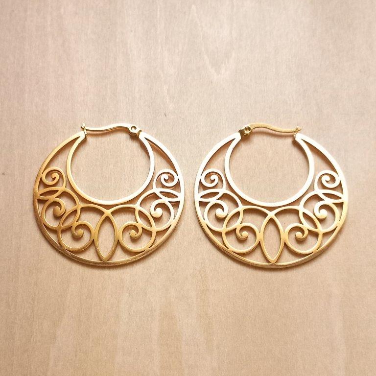 Golden Moon Boho Earrings 41.5x40x1mm