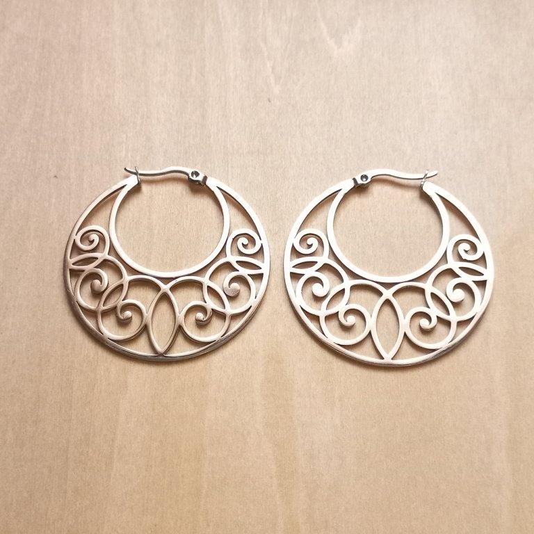 Stainless Steel Moon Boho Earrings 41.5x40x1mm