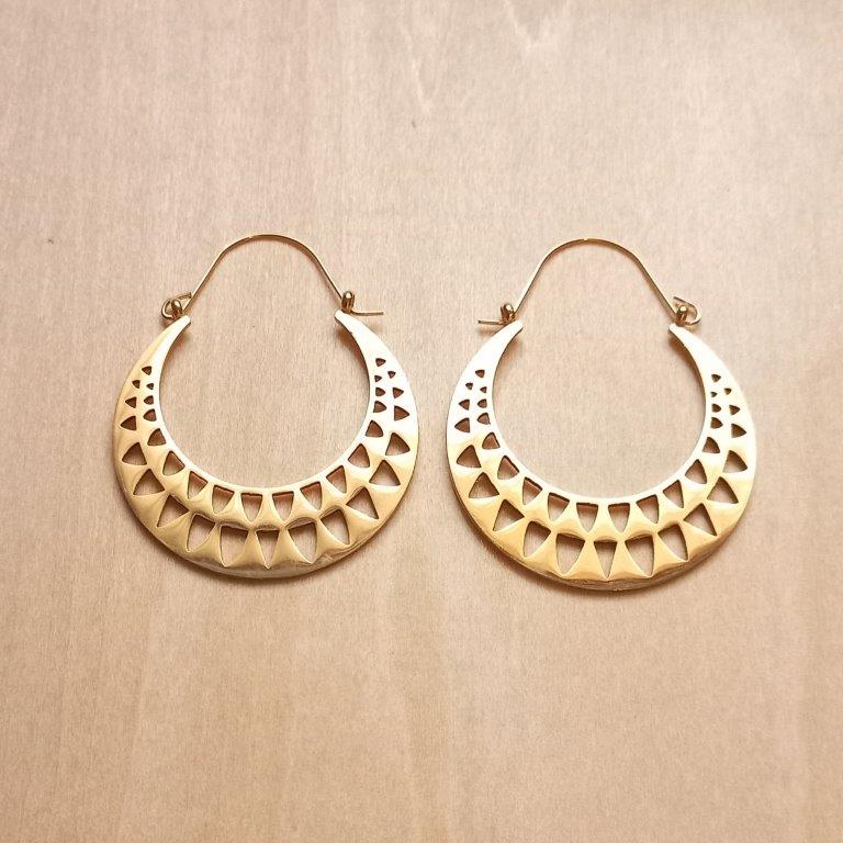 Golden Triangles Boho Earrings 45x35x1mm