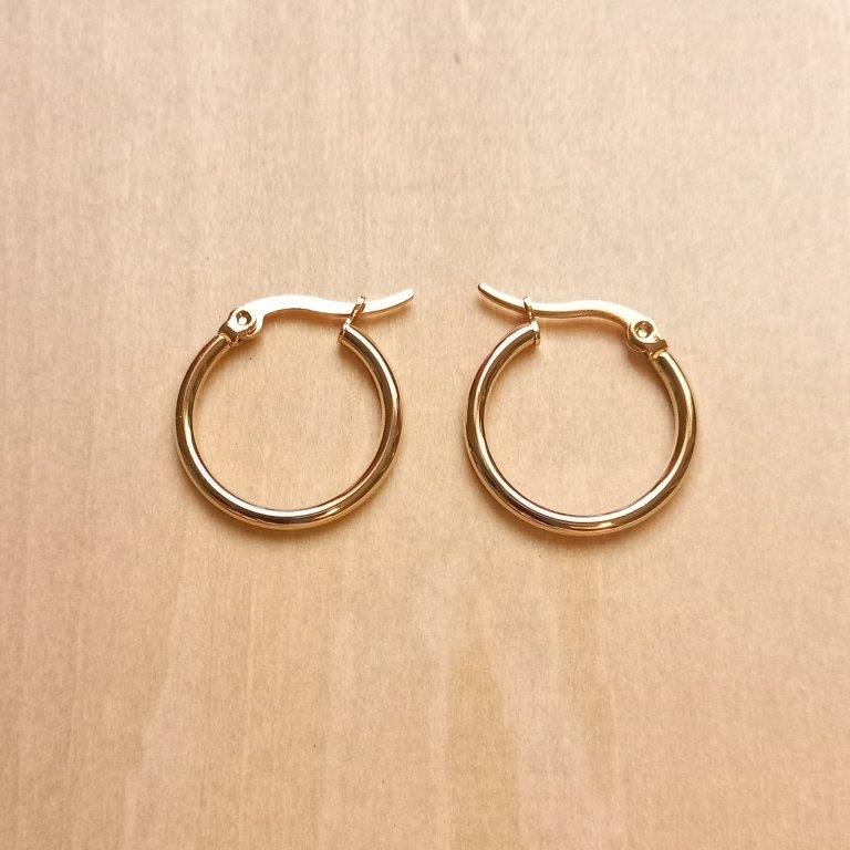 Golden Hoop Earrings 20x2mm