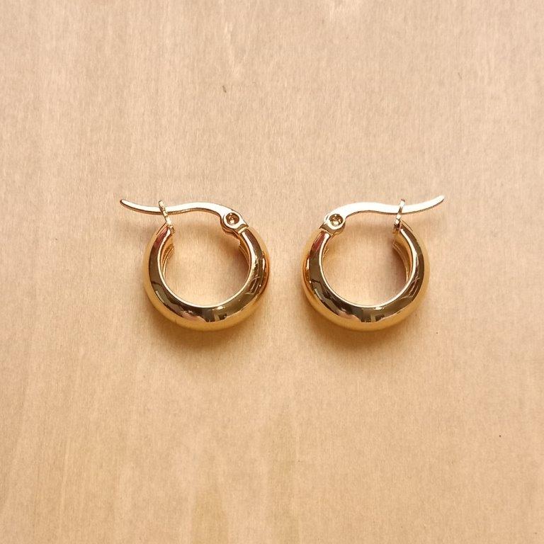 18K Gold Plated Hoop Earrings 16mm