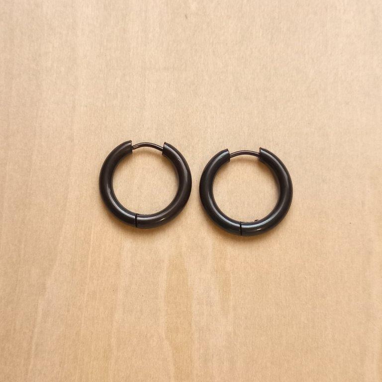 Stainless Steel Huggie Hoop Earrings 20x21x3mm