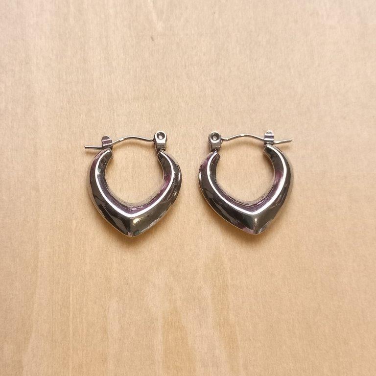 Stainless Steel Teardrop Hoop Earrings 20x18x4mm