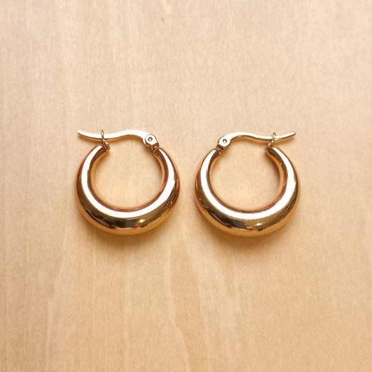 Golden Hoop Earrings 24x23x7mm