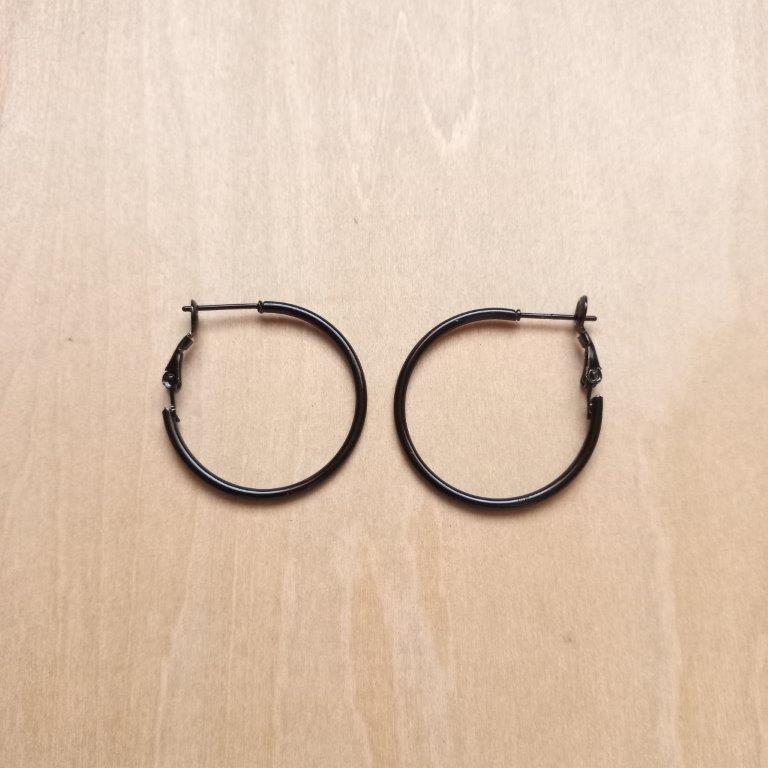 Black Hoop Earrings 29.5mm