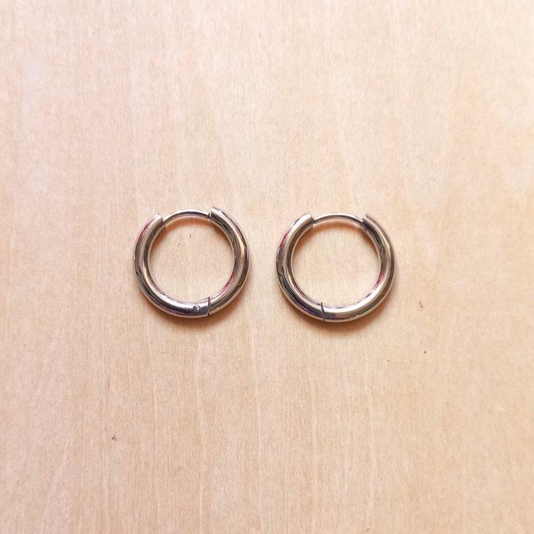 Stainless Steel Huggie Hoop Earrings 2.5x17mm