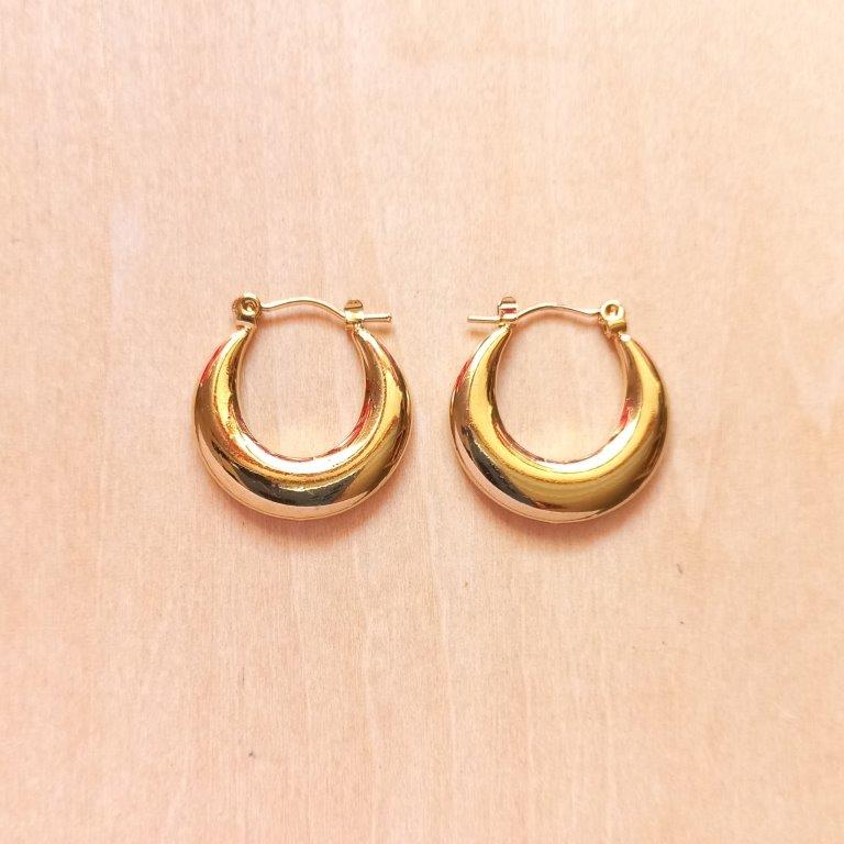 Golden Hoop Earrings 22x3.5mm