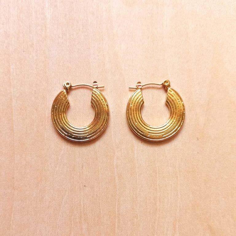 Golden Boho Hoop Earrings 23.5x2.5mm