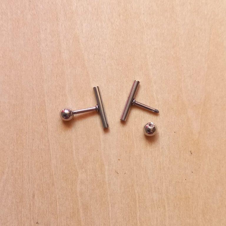 Stainless Steel Column Stud Earrings 12x2mm