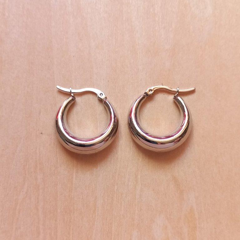 Stainless Steel Hoop Earrings 24x23x7mm
