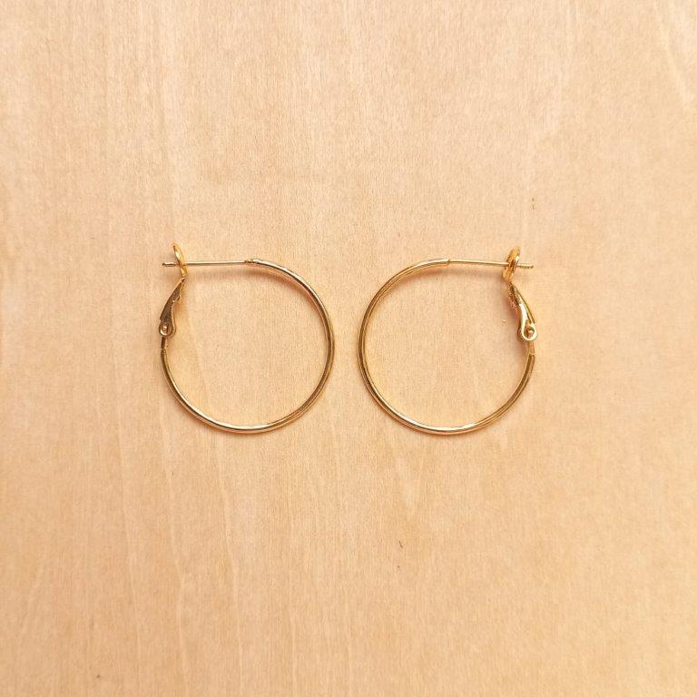 18K Gold Plated Hoop Earrings 25x1mm