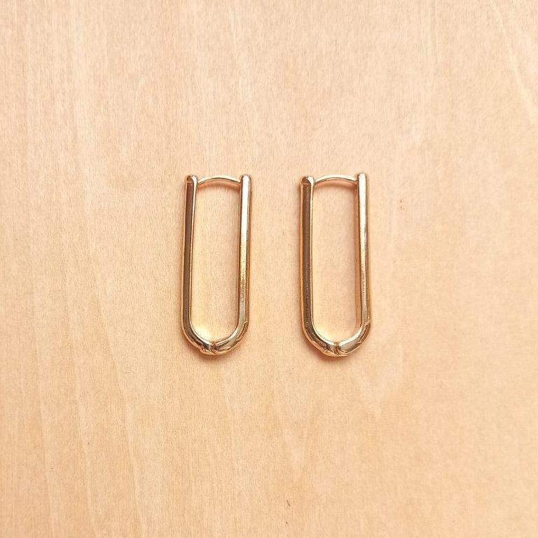 Light Gold Oval Hoop Earring 29.5x3x11mm