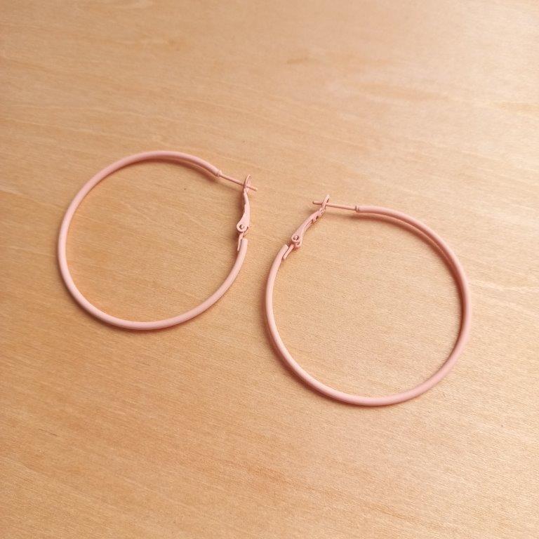 Pink Skinny Hoop Earrings 49mm