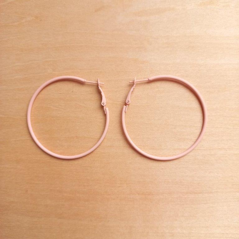 Pink Skinny Hoop Earrings 49mm