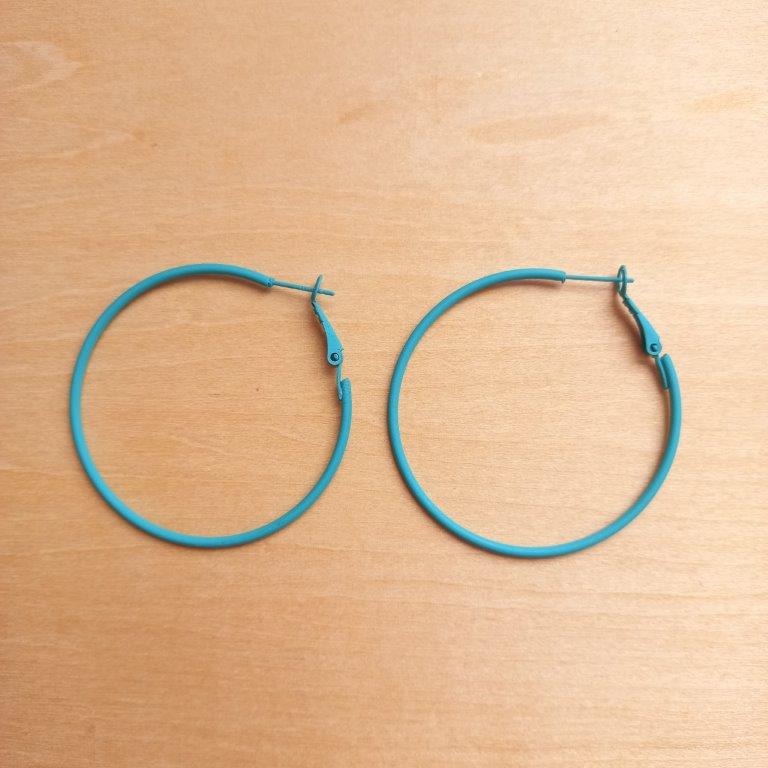 Cyan Skinny Hoop Earrings 49mm
