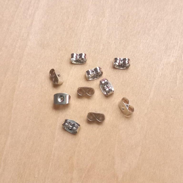 Platinum Friction Earring Backs 6x4x3mm per 10 pc