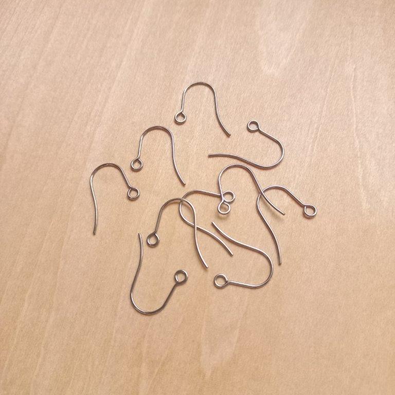 Stainless Steel Earring Hooks with Horizontal Loop 18x15mm per 10 pc