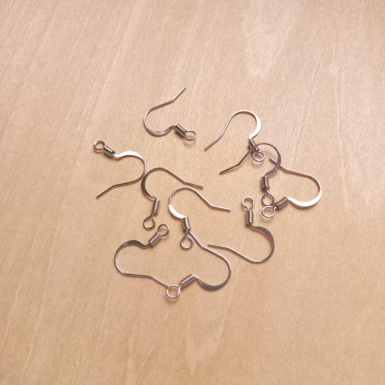 Platinum French Earring Hooks 17mm per 10 pc