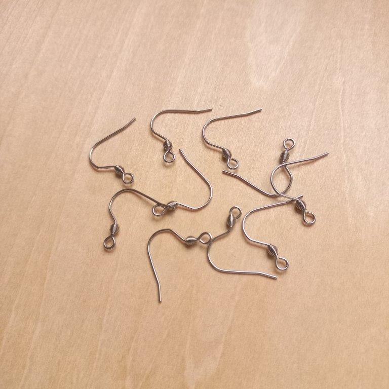 Stainless Steel Earring Hooks 17x17.5x2.5mm per 10 pc