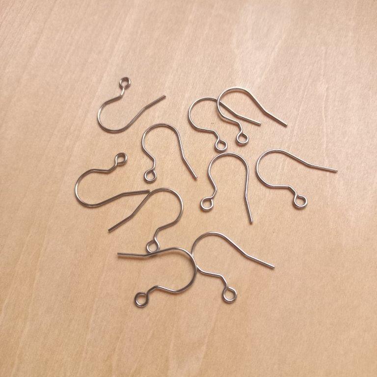 Stainless Steel Earring Hooks 18.5x16.5x0.5mm per 10 pc