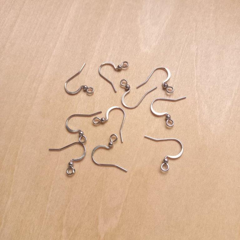Surgical Stainless Steel Earring Hooks 16x2mm per 10 pc