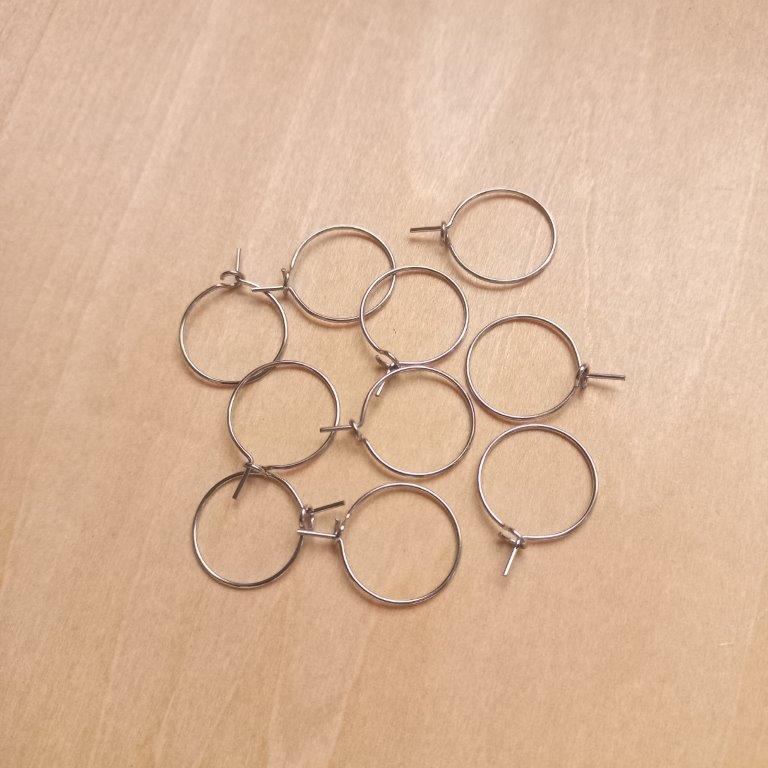 Stainless Steel Hoop Earrings 18~19x15x0.5mm per 10 pc