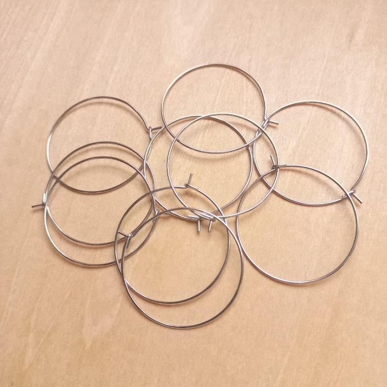 Stainless Steel Hoop Earrings 30x0.7mm per 10 pc