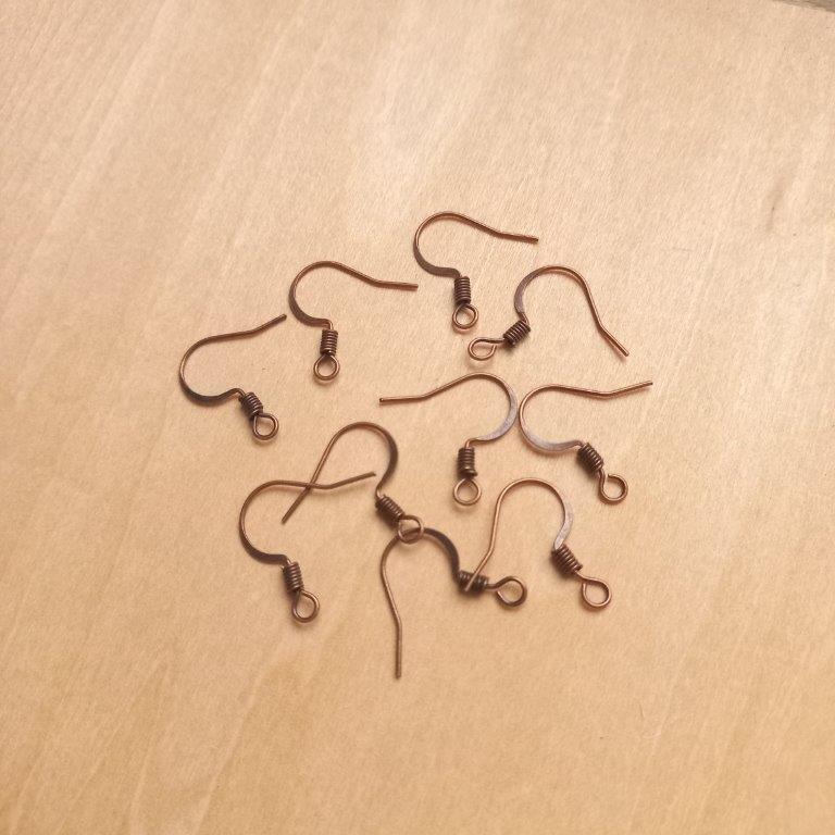 Red Copper French Earring Hooks 17mm per 10 pc