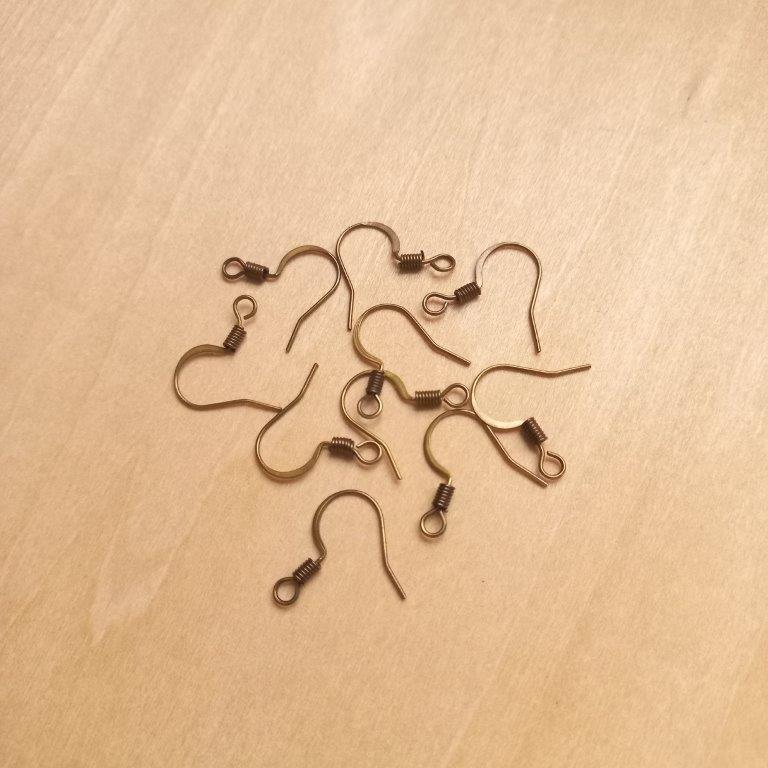 Antique Bronze French Earring Hooks 17mm per 10pc