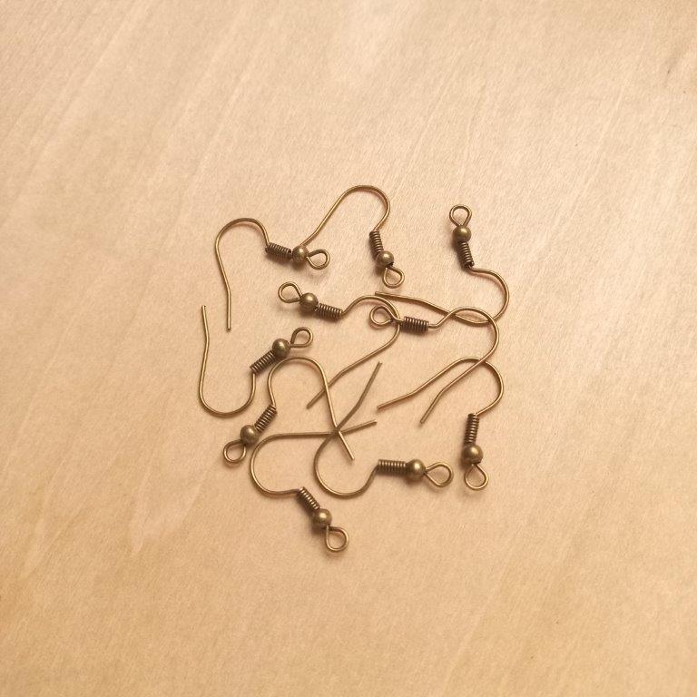Antique Bronze Earring Hooks 17~19x0.8mm per 10pc