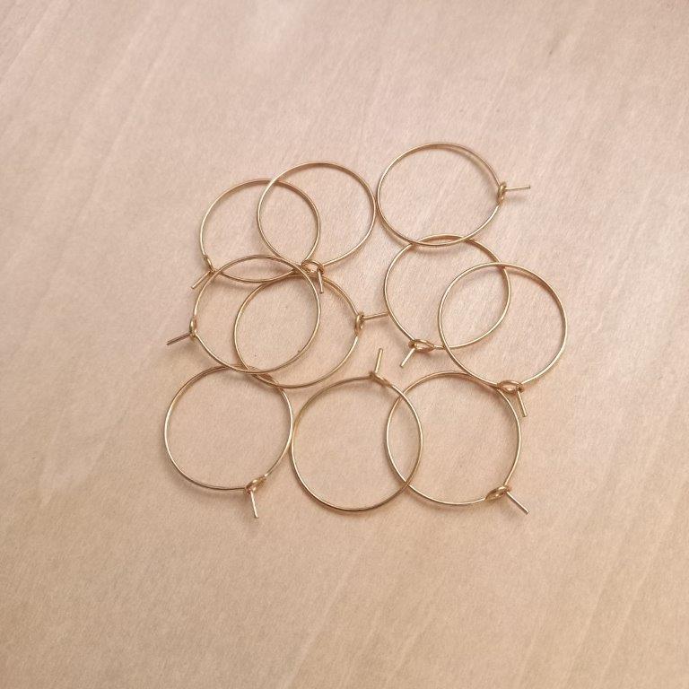 Golden Hoop Earrings 21x0.7mm per pair