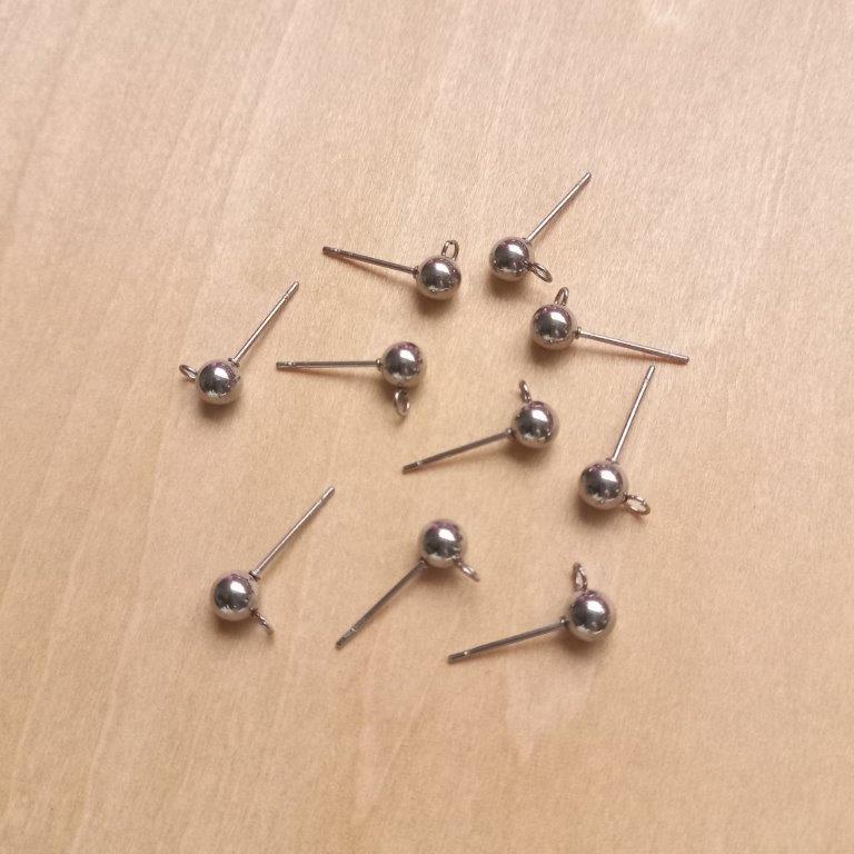 Stainless Steel Studs with Loop 17x8x5mm per 10 pc