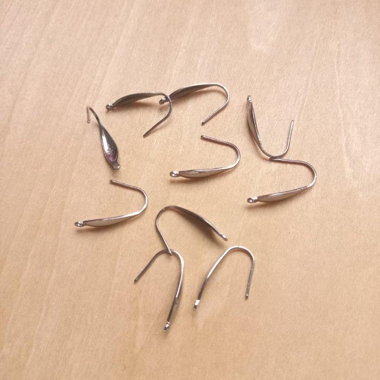 Stainless Steel Earring Hooks with Vertical Loop 20x4.5x1mm per 10 pc