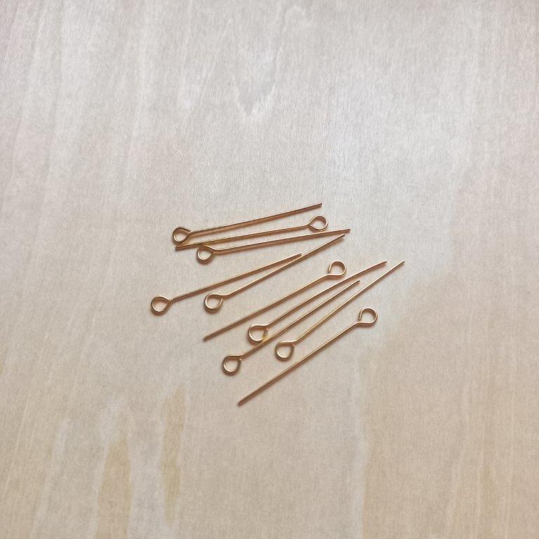 Golden Stainless Steel Eye Pin 30x0.7mm per 10pc