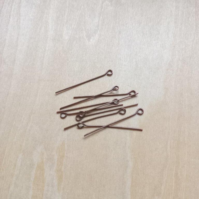 Red Copper Eye Pins 32x0.7mm per 10pc
