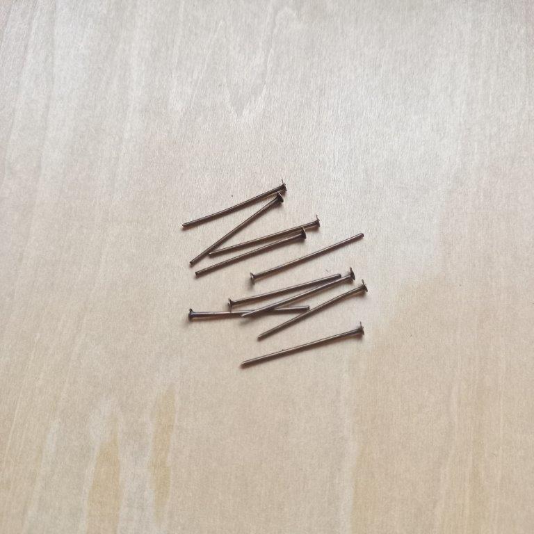 Red Copper Flat Head Pins 22x0.75~0.8mm per 10pc