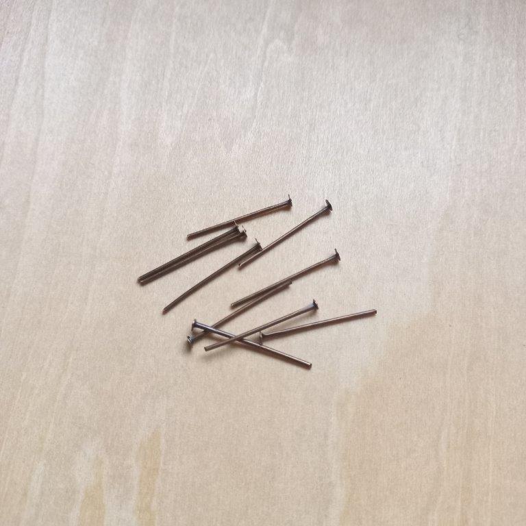 Red Copper Flat Head Pins 22x0.75~0.8mm per 10pc